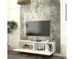 Tv-meubel Verpsboga kort frame 135x32x47 cm wit [en.casa]