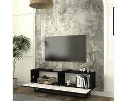 Tv-meubel Verpsboga kort frame 135x32x47 cm zwart [en.casa]