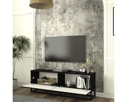 Tv-meubel Verpsboga lang frame 135x32x47 cm zwart [en.casa]