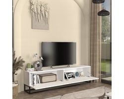 Tv-meubel Verpsboga lang frame 180x32x47 cm wit [en.casa]