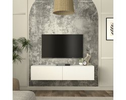 Tv-meubel Verpsboga zwevend 135x32x30 cm wit [en.casa]