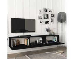 Tv-meubel Vihti zwevend 180x31x29,5 cm zwart
