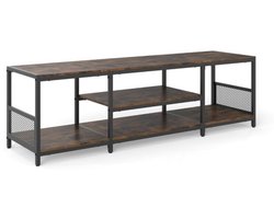 TV-meubel voor televisies tot 65 inch – Entertainmentcentrum met open opbergplanken – Rustiek bruin mediaconsole