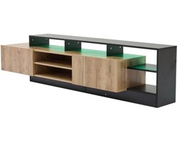 TV-meubel voor tv's tot 70 inch, open opbergruimte met led-displays, geschikt voor slaapkamer en woonkamerkast, kast