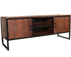 Tv meubel walnoot mangohout 130cm Liv tv kast duurzaam mango massief hout tv-meubel