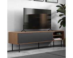 Tv-meubel Watt 165cm - Walnoot/grijs