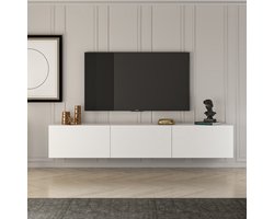 Tv-meubel West - 150x32x30cm - 3 deuren - wit - Emob - TV-meubel - Wit - Spaanplaat