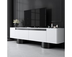 TV Meubel Wit Bohem 180x50x30 - Zwart Frame