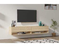 TV-meubel Woody Fashion | 100% Melamine | Zwevend | Saffier Eik