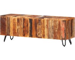 Tv-meubel - Woonkamermeubel - Opbergen Entertainment - Gerecycled Massief Hout - 110 x 30 x 40 cm - Oranje