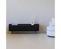 Tv-meubel Zwart - Mangohout - 160cm - Tv-meubel Hanne - Giga Meubel