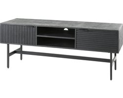 TV Meubel Zwart Mangohout Hazel 2-deurs 140x40x55 cm