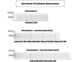 TV Meubel Zwevend – Casa Velluto StoneLine 240 cm – Wand TV Kast met Laden en Router Opbergruimte – Floating TV Meubel / TV Wandmeubel / TV Lowboard – Witte Steen Look – 240x24x20 cm