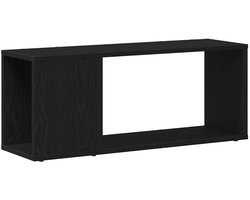 Tv-meubelset | TV-kast | Televisiekast | Mediameubel Zwart Eiken 80 x 24 x 32 cm Bewerkt hout