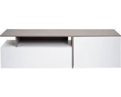 TV-rek MCW-L34, lowboard TV-tafel dressoir TV-meubel ladekast, hout 45x161x40cm opbergvak, wit betonlook