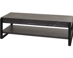 TV-rek MCW-L53, TV-tafel lowboard TV-tafel, metaal 42x120x44cm ~ marmer look grijs