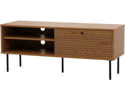TV-rek MCW-N78, laag TV-meubel, Scandinavische stijl metaal hout melamine MVG 50x120x40cm ~ naturel