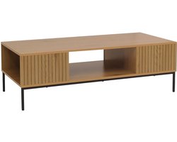TV-rek MCW-O39, TV-standaard TV-tafel lowboard TV-kast plank, melamine MDF 39x120x60cm ~ naturel