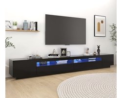 TV-standaard met zwarte LED-verlichting, 300 x 35 x 40 cm, TV-standaarden en mediacenters, TV-standaard met LED, TV-standaard voor woonkamer