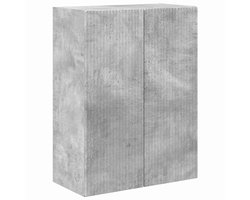 TV-wandkast | Tv-meubel | Televisiekast | Mediameubel Beton Grijs 59,5 x 31 x 80 cm Bewerkt hout
