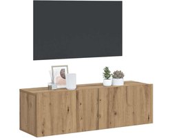 Tv-wandmeubel | Televisiekast | Tv-kast | Mediameubel 100x30x30 cm bewerkt hout artisanaal eikenkleurig