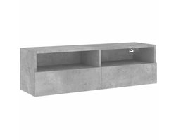 Tv-wandmeubel | Televisiekast | Tv-kast | Mediameubel 100x30x30 cm bewerkt hout betongrijs