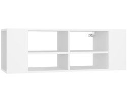 Tv-wandmeubel | Televisiekast | Tv-kast | Mediameubel 102x35x35 cm bewerkt hout wit