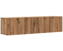 Tv-wandmeubel | Televisiekast | Tv-kast | Mediameubel 120x30x30 cm bewerkt hout artisanaal eikenkleurig