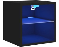 Tv-wandmeubel | Televisiekast | Tv-kast | Mediameubel met LED-verlichting 30x28,5x30 cm zwart