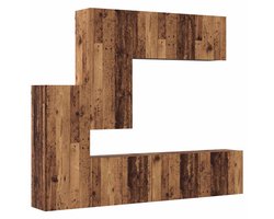 Tv-wandmeubel | TV-kast | Televisiekast Wandgemonteerd 5 pcs Oud Hout Bewerkt hout