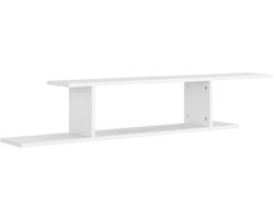 Tv-wandschap | Televisiekast | Tv-kast 125x18x23 cm bewerkt hout wit