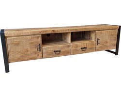 Tvmeubel naturel | boaz | mangohout | 200 x 200 x 55(h) cm