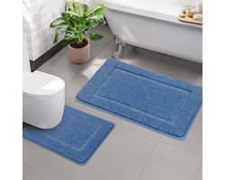 Twee-delige Zachte Badmat Set voor Luxe Comfort in de Badkamer