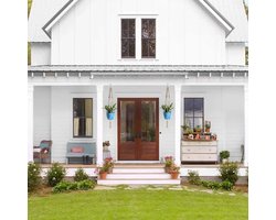 Twee hangplantenmanden van geweven katoen, geschikt voor zowel binnen als buiten, corrosiebestendig en voorzien van een sleutelhanger van roestvrij staal.