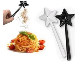 Twee Magic Wand kruidenstrooiers - Zout/peperstrooierset - Zwart en wit