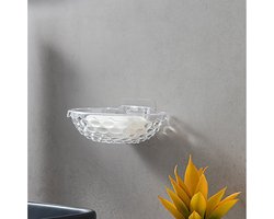 Twee transparante, aan de muur te bevestigen zeepbakjes, gemaakt van stevig plastic, boren is niet nodig, perfect Geschikt voor het opbergen van zeep in de badkamer.