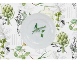 Twee x Placemat Artisjok - katoen - 35 x 48 cm