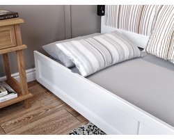 Tweedehands Tweepersoons Bed met Uittrekbare Bedlade in Wit