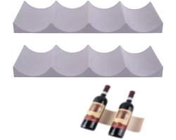 Tweedelig flessenrek voor in de koelkast, geschikt voor keukenkasten, grijs