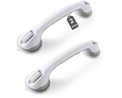 Tweedelige douchegreepset, 40 cm lange douchegreep met zuignap, geschikt voor badkuipen en douchecabines, afneembare greep voor eenvoudig gebruik door ouderen, boren niet nodig.