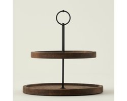 Tweedelige Houten Etagère – voor Koekjes en Gebak