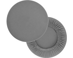 Tweedelige stoffen accessoire set voor kantoor-/vergadermeubilair, ronde barkrukhoes - ultrazachte, wasbare, elastische krukhoes, geschikt voor stoelen van 25-35 cm, grijs.