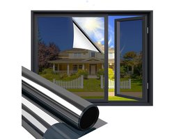 Tweedelige thermische isolatie raamfolie - Raamfolie - raamfolie anti inkijk - Statisch zonwerend - Zonwerend raamfolie - 60x200cm raamfolie - PET - Zilver