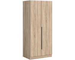 Tweedeurs kledingkast - Compacte opbergoplossing met spiegeldeur - Moderne inrichting - 80cm