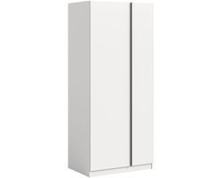 Tweedeurs kledingkast in wit - Stijlvolle opbergoplossing voor elke slaapkamer - 80x183x53cm