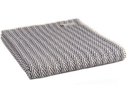 Tweedmill - Plaid - 100% Katoen - Visgraat - Blauw - 140 x 160cm - Dekentje voor op de bank