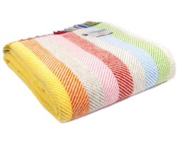 Tweedmill - Wollen Plaid - Brede Strepen - Regenboog