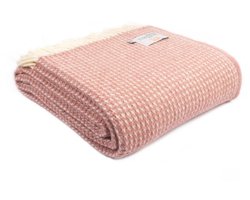 Tweedmill - Wollen plaid - Wafelpatroon - Roze