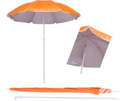 Tweeez - Parasol 150 cm Doorsnede - Oranje - UV Coating - met Draagtas - Strand Parasol