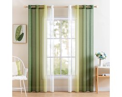 Tweekleurige gordijnen - lichtdoorlatend - set van 2 - polyester - 140x260 cm